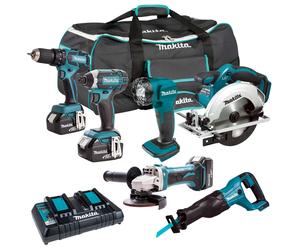 Makita 18V LXT 6 Piece Combo Tool Kit 3 x 5.0Ah Battery Charger & Bag T4TKIT-223