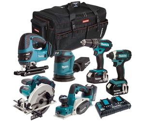 Makita 18V LXT 6 Piece Power Tool Kit 3 x 5.0Ah Battery & Charger T4TKIT-3381