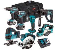 Makita 18V LXT 7 Piece Combo Tool Kit 3 x 5.0Ah Battery Charger & Bag T4TKIT-211