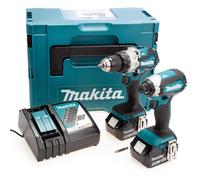 Makita 18V LXT Combi Drill & Impact Driver Twin Pack 2 x 5Ah Batteries DLX2507TJ