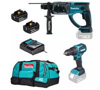 18V LXT COMBI & SDS+ DRILL 2 X 5AH