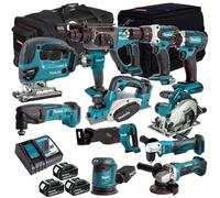 Makita 18V LXT Cordless 12 Piece Combo Tool Kit 3 x 5.0Ah Battery Charger & Bag