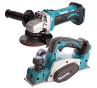 Makita 18V LXT Cordless DGA452Z Angle Grinder with DKP180Z Planer 82mm Body Only