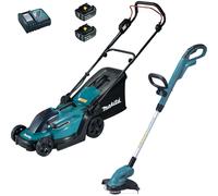 Makita 18v LXT Cordless Rotary Lawnmower and Grass Trimmer Kit