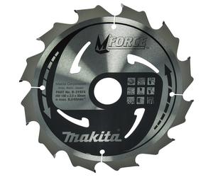 Makita 190mm 12 Tooth MakForce Circular Saw Blade 20mm Bore Rip Cut Wood B-31974