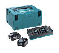 Makita 1911E6-1 40V Max Xgt Power Source Kit Inc 2X 4.0Ah Tabless Batteries, 1X Dc40Rb 110V Charger In Makpac Carry Case