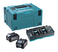 Makita 1911E7-9 40v Max XGT 2 x BL4040F High Output Battery and Twin Charger Kit 4ah