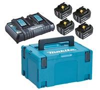 Makita Kit 197626-8 4x Bl1850b + Dc18rd Lithium Battery Charger Silver One Size / EU Plug