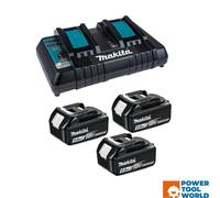 Makita 198458-6 18v LXT Power Source Kit Inc 3x 5.0Ah Batts & 1x Twin Charger