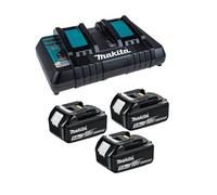Makita 198458-6 18V Lxt Power Source Kit Inc 3X 5.0Ah Batts & 1X Twin Charger