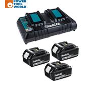 Makita 198458-6 18v LXT Power Source Kit Inc 3x 5.0Ah Batts & 1x Twin Charger