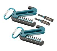 Makita 20 Piece Black Impact Driver Rated Bit Set Pozi Pz2 + Holder + Carabiner