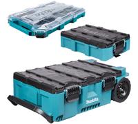 Makita 3 Piece MakTrak Rolling Tool Chest, Medium Box & Medium Organiser Kit