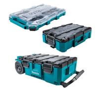 Makita 3 Piece Maktrak Rolling Tool Chest, Medium Box & Medium Organiser Set