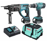Makita 5Ah Cordless Drill & Hammer 2 Piece Combo Kit - 18V