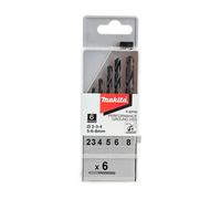 Makita P-23743 6 Piece HSS Ground Point Drill Bit Set 2mm - 8mm BITS