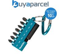 Makita 8 Piece Black Screwdriver Impact Rated Bit Set Pozi PZ2 1 3 + Key Ring