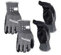 Makita Advanced Fitknit Large Cut Level 7 Nitrile Coated Dipped Gloves X2 Pair