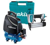 Makita Af506 18G Gauge Brad Air Pin Nailer In Case + 6L Air Compressor 116Psi 8B