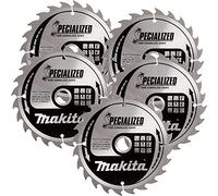 Makita B-09167 165mm x 24T x 20mm Specialized Circular Saw Blade Pack of 5
