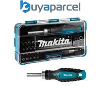 Makita B-36170 47 Piece Bit Set + Ratchet Screwdriver 1/4 Hex Shank Case B-28612