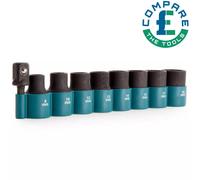 Makita B-54645 Impact Socket Set 1/2in Drive with 1/2in Adapter (9 Piece)