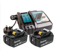 MAKITA BATTERY BL1850B X 2 WITH LED 18V 5.0AH DC18RC CHARGER 240V LITHIUM ION