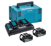 Makita BL1830 18v 2 x 3.0ah Lithium Batteries DC18RD Dual Port Charger + Makpac