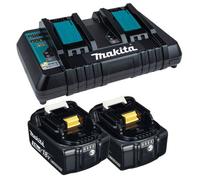Makita Bl1830 18V 2 X Lxt 3.0Ah Lithium-Ion Batteries + Dc18Rd Dual Port Charger