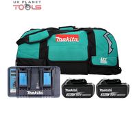 Makita BL1830 18V 3Ah LXT Battery Twin Pack With Dual Port Charger & LXT600 Bag
