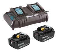 Makita Bl1840 18V 2 X Lxt 4.0Ah Lithium-Ion Batteries + Dc18Sh Dual Port Charger