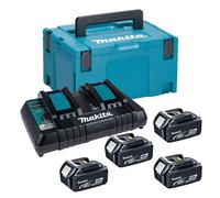 Makita Bl1840 18V 4 X 4.0Ah Lithium Batteries Dc18Rd Dual Port Charger + Makpac