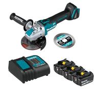 Makita BL1840BSCX3 18V LXT® Lithium-Ion Battery and Charger Starter Pack (4.0Ah) with Bonus X-Lock Grinder