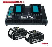 Makita BL1850 18V 2 x 5.0Ah Battery with DC18RD Dual Port Charger 240v