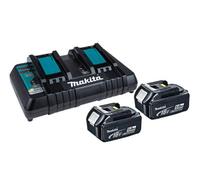 Makita Bl1850 18V 2 X Lxt 5.0Ah Lithium-Ion Batteries + Dc18Rd Dual Port Charger