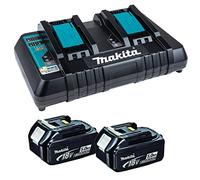 Makita BL1850 18V 2 x LXT 5.0ah Lithium-Ion Batteries With DC18RD Dual Port Charger