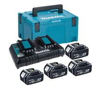 Makita Bl1850 18V 4 X 5.0Ah Lithium Batteries Dc18Rd Dual Port Charger + Makpac