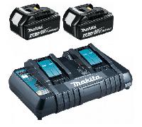 Makita BL1850 18v 5.0ah Li-on Battery Twin Pack + DC18RD Twin Port Bat