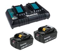Makita Bl1860 18V 2 X Lxt 6.0Ah Lithium-Ion Batteries + Dc18Rd Dual Port Charger