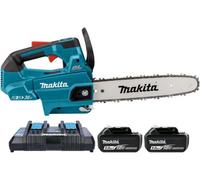 Makita DUC306 Twin 18v LXT Cordless Brushless Top Handle Chainsaw 300mm 2 x 5ah Li-ion Charger