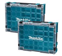 Makita Clear Lid MAKPAC Tool Case Stacking Organiser Tool Box + Inserts X 2