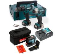 Makita Clx228Aj 12V Max Lithium Ion Li-Ion Combi Hammer Drill + Cross Line Laser