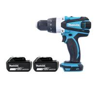 Makita Combi Drill Dhp458Z 18V Lxt Cordless 1/2" 2-Speed Keyless Chuck Max 91Nm With 2 X 5.0Ah Batteries