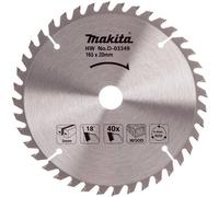 Makita D-03349 Circular Saw Blade For Wood 165 x 20 x 40 Teeth (Silver/Black)