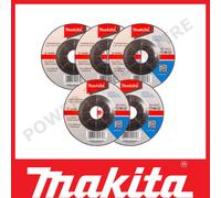 Makita D-18459 115mm 4.5in Metal Grinding Bore Flat Disc 22mm Pack of 5 Discs