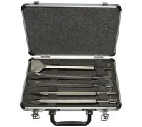 Makita Chisel Set, 5-Piece Set in Aluminium Box 2 x Chipping chisels, 2, 1 moil Chisel SDS-Plus