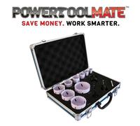 Makita D-47282 12 PC Electricians Holesaw Set 19mm - 68mm 2 Arbors + Metal Case