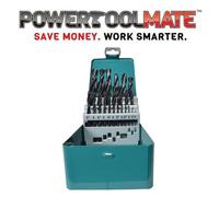 Makita D-54097 25 Piece Drill Bit HSS-R Metal Drill Bit Set Storage Tin 1-13mm