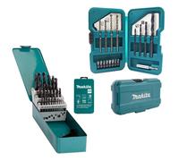 Makita D-54097 25PC Drill Metal HSS-R Drill 1-13mm + D-45858 17PC Masonry Wood