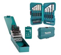 Makita D-54097 25Pc Drill Metal Hss-R Drill 1-13mm + D-45858 17Pc Masonry Wood